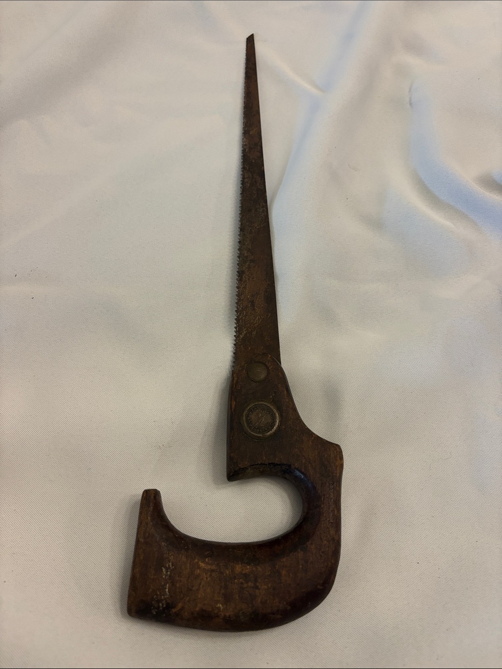 Vintage Hand Saw with Wooden Hand Saw Tool patent 1877